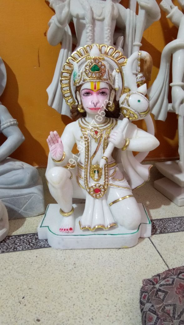HANUMAN JI SITTING 2 FEET VIETNAM MARBLE