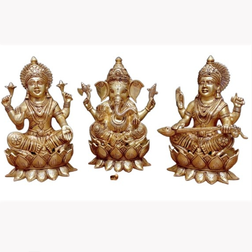 Brass Statue Of Laxmi Ganesh and Saraswati Manufacturers in Delhi Brass Statue Of Laxmi Ganesh and Saraswati Manufacturers in Delhi